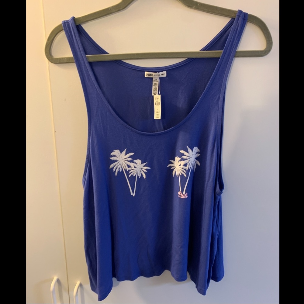 PINK. Purple crop tank. Size L. NWT.